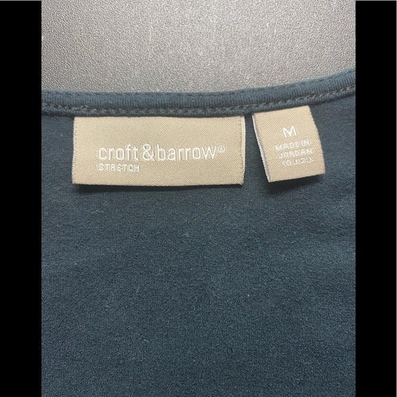 croft barrow women top with beaded v neck size M black Stretch - Picture 4 of 4